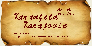 Karanfila Karajović vizit kartica